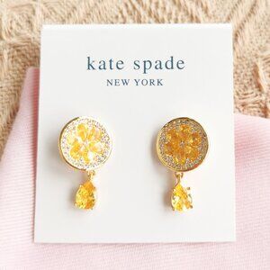 Kate Spade - Fresh Squeeze Yellow Crystal Earrings Gold